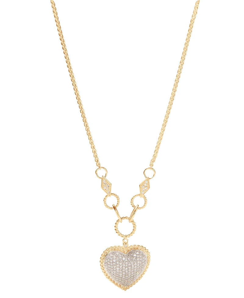 D'Oro by Effy Diamond Pave Diamond Heart Pendant (3/4 ct. t.w.) in 14k Gold or 14k Rose Gold