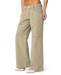 Edikted Womens Morgan Low Rise Carpenter Jeans