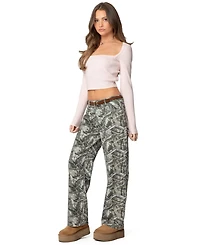 Edikted Womens Square Neck Knit Top