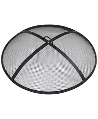 Outdoor Heavy-Duty Steel Mesh Round Camp Fire Pit Spark Screen Lid with Handle