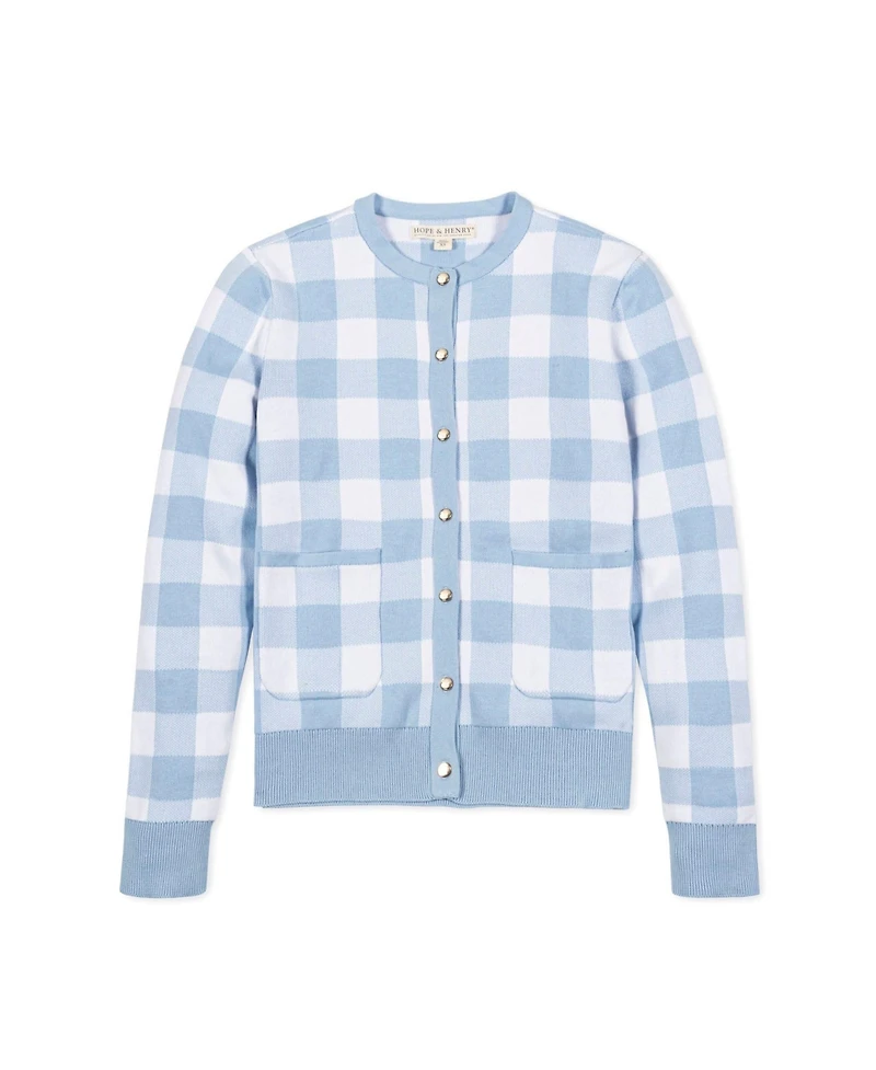 Hope & Henry Women's Organic Tweed Stitch Sweater Cardigan