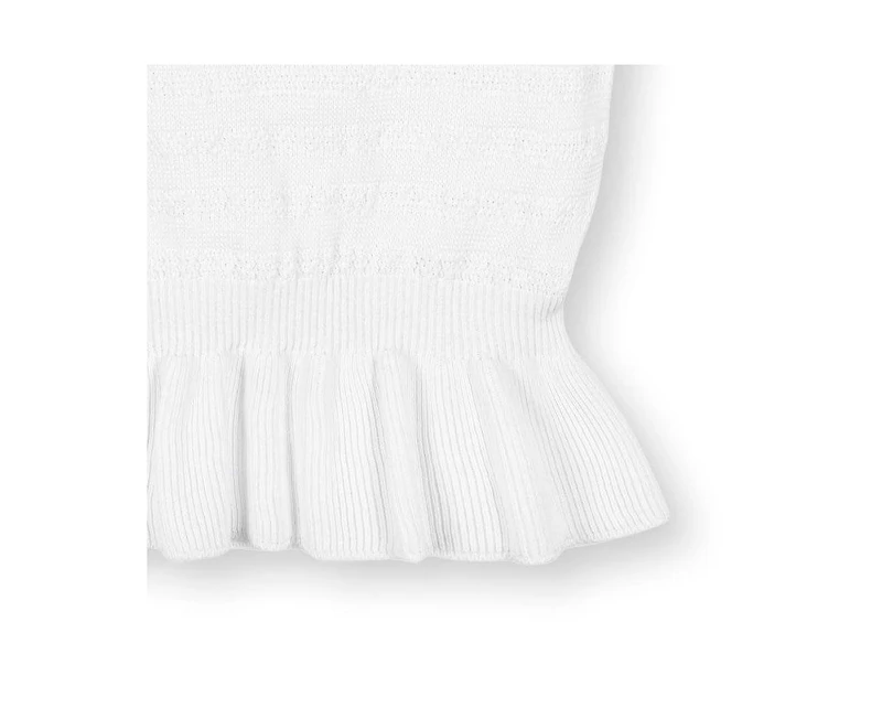 Hope & Henry Women's Organic Flutter Sleeve Peplum Sweater Top
