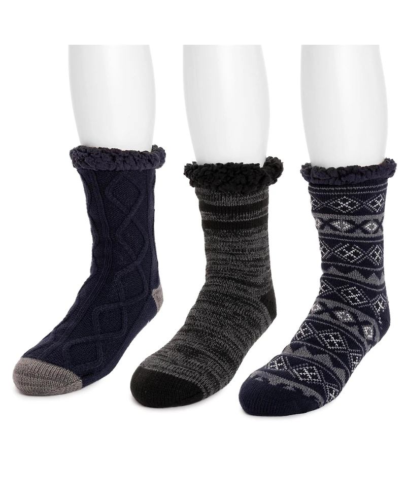 Muk Luks Men's 3 Pack Cabin Socks