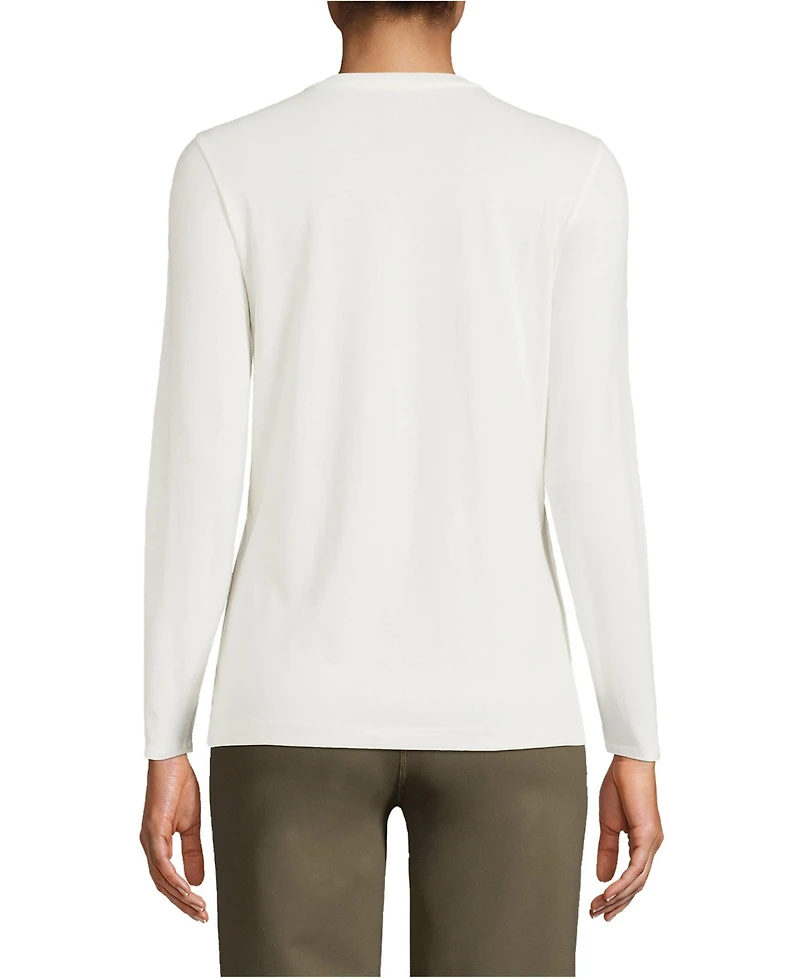Lands' End Women's Tall Relaxed Supima Cotton Long Sleeve Crew Neck T-Shirt
