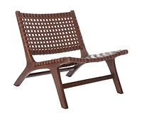 Luna Leather Woven Accent Chair
