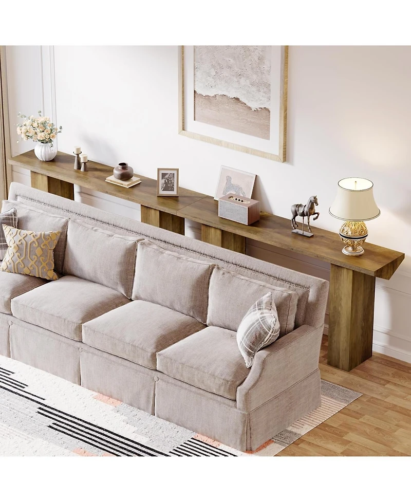 Tribesigns Farmhouse Console Table, 63-Inch Narrow Long Entryway Table, Wooden Sofa Table Behind Couch Skinny Hallway Table for Entrance, Foyer, Livin