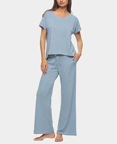 Felina Women's Lauren Linen Jersey Pullover and Lounge Pant Set