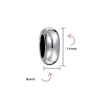 Bling Jewelry Clasp Spacer Charm Black Rubber Stopper Bead, Sterling Silver for European Bracelet