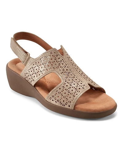 Easy Spirit Women's Kali Low Wedge Slingback Sandals