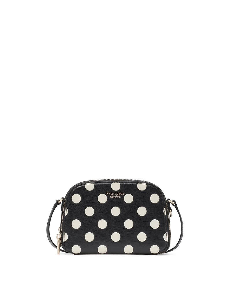 kate spade new york Devin Saffiano Leather Double Zip Dome Crossbody Bag