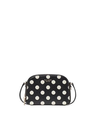 kate spade new york Devin Saffiano Leather Double Zip Dome Crossbody Bag