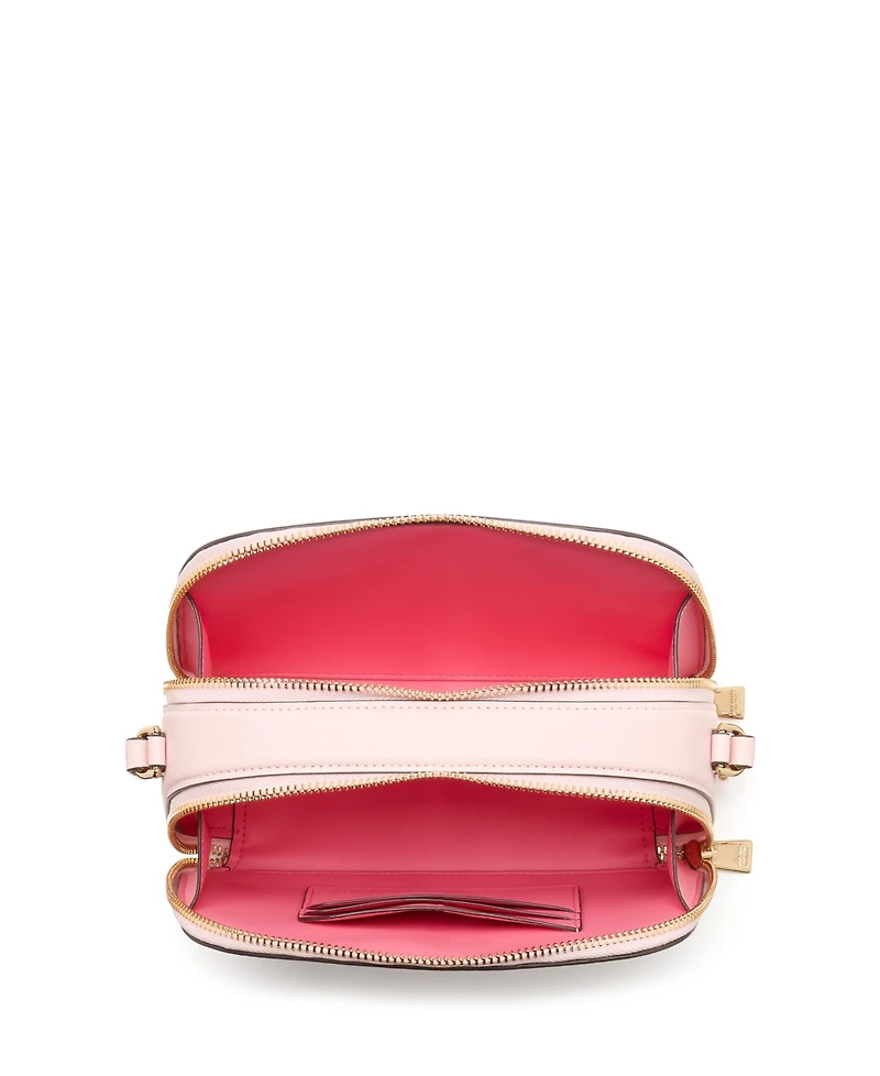 kate spade new york Devin Saffiano Leather Double Zip Dome Crossbody Bag
