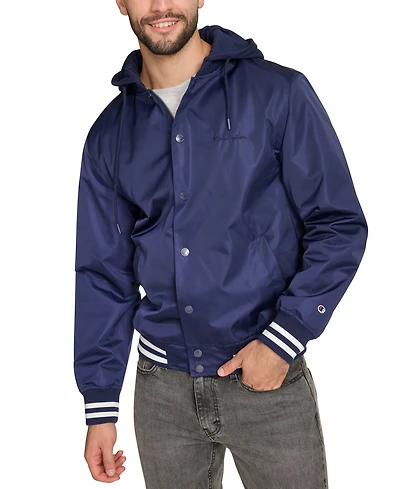 Champion Men's Jersey Hood Varsity Bomber Jacket