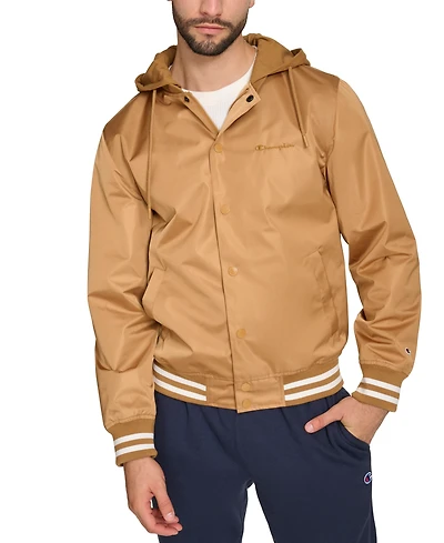 Champion Men's Jersey Hood Varsity Bomber Jacket