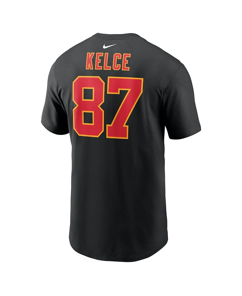 Nike Men's Black Travis Kelce Kansas City Chiefs Super Bowl Lix Patch Player Name Number T-Shirt