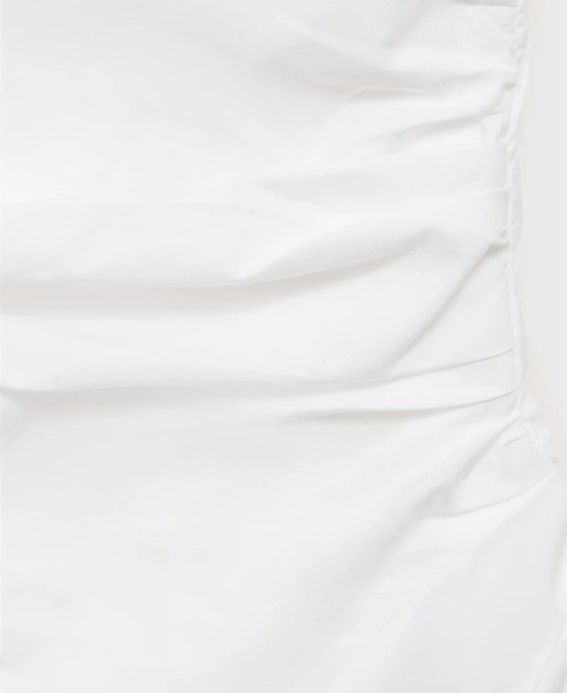 Mango Women's Asymmetrical Puff Sleeve Dress