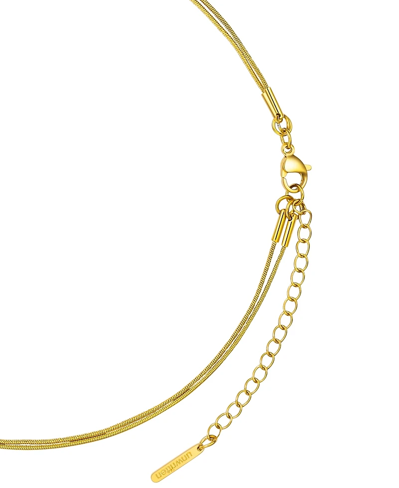 Unwritten x moda Sport Silver Tone Water Resistant Initial Layered Necklace