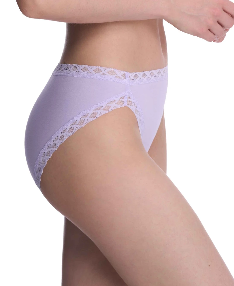 Natori Bliss Lace-Trim Cotton French-Cut Brief Underwear 152058