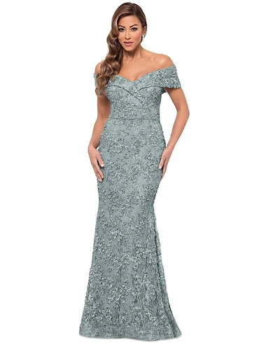 Xscape Off-The-Shoulder Lace Gown
