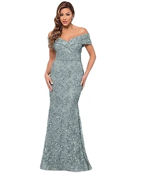 Xscape Off-The-Shoulder Lace Gown