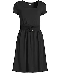 Lands' End Women's Cotton Modal Smocked Waist Dress