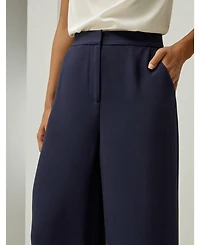 Lilysilk Women's Silk Wide Leg Tailored Pant with Mid Rise