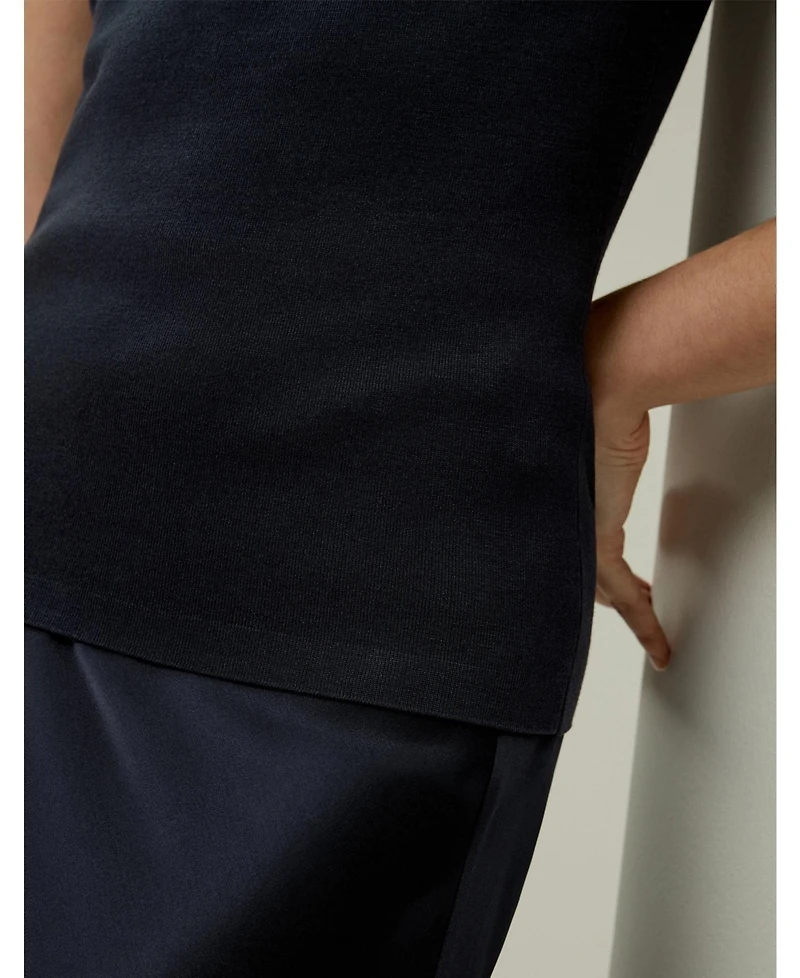 Lilysilk Women's Minimalist Sleeveless Turtleneck Top