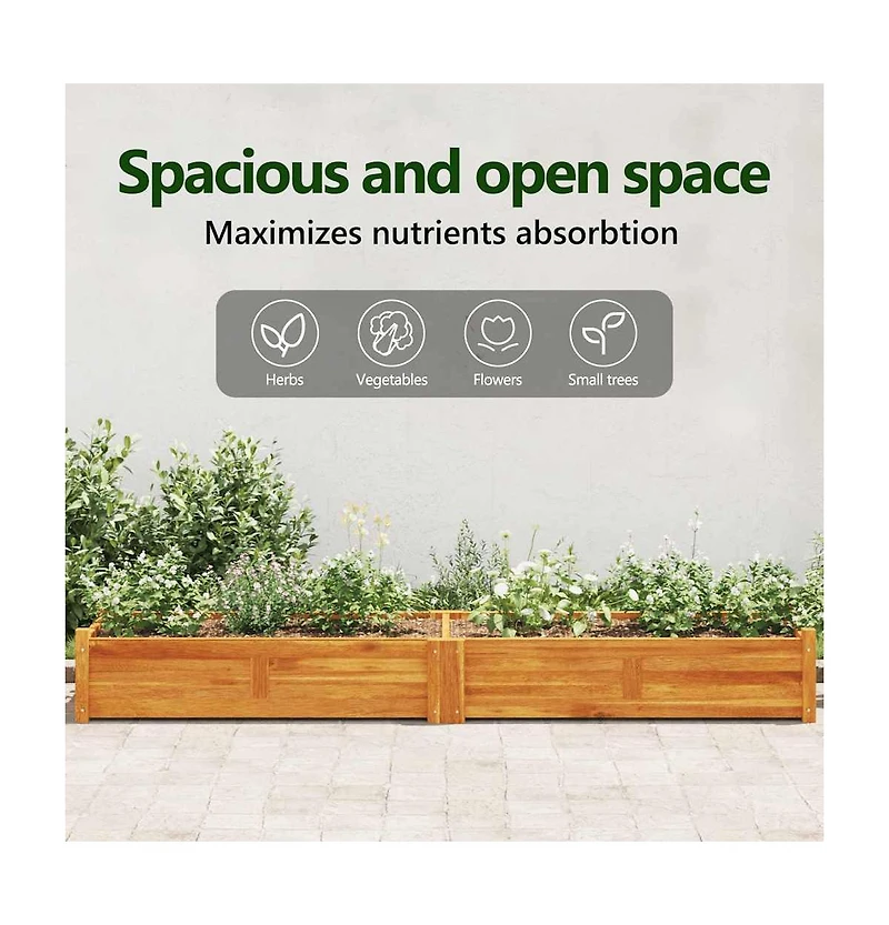 Garden Raised Bed Acacia Wood 78.7"x19.7"x9.8"