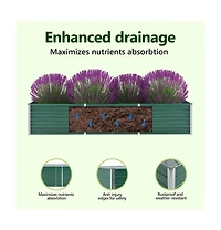 Garden Raised Bed Galvanized Steel 94.5"x31.5"x17.7" Green