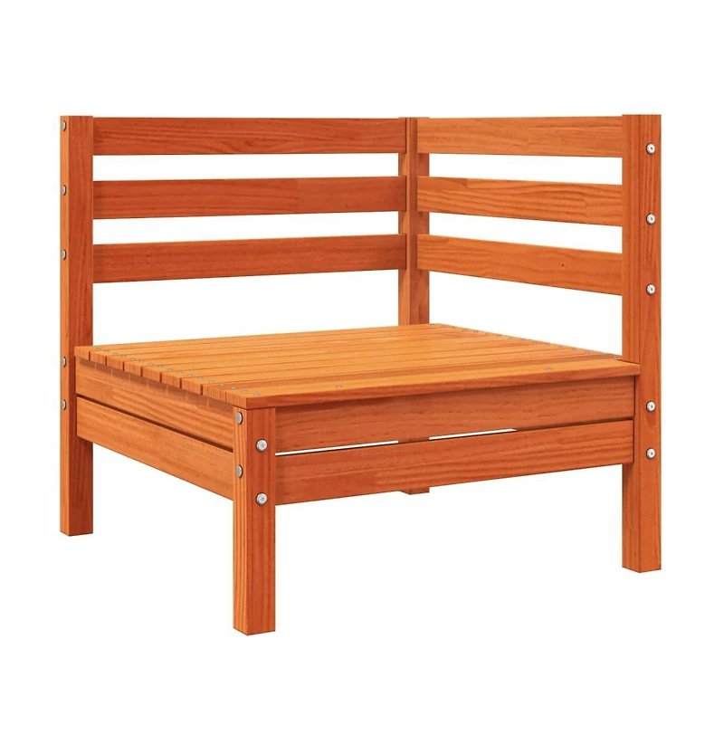 Patio Sofa Corner with Cushions Wax Brown Solid Wood Pine