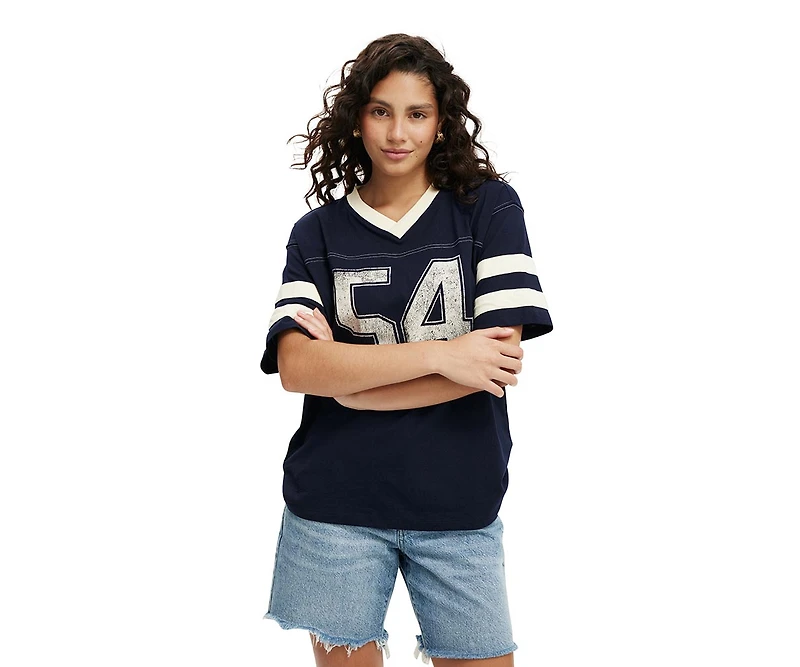 Cotton On Women's V Neck Oversized Graphic Tee