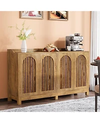 Tribesigns Sideboard Buffet Cabinet, 57" Farmhouse Storage Cabinet with Shutter Doors and Adjustable Shelf, Freestanding Storage Cabinet for Dining Ro