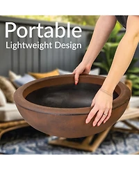Weather-Resistant Polyresin Double-Walled Percival Outdoor Flower Pot Planter