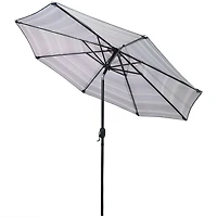 9ft Striped Outdoor Umbrella for Patio, Pool or Yard - Polyester Table Market with Tilt and Crank Catalina Beach Stripe