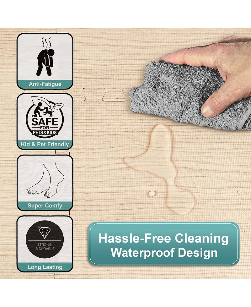 Sorbus Thick 3/8-inch Wood Grain Floor Foam Tile Mats (12 Tiles, 48 Sq ft)