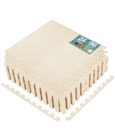 Sorbus Thick 3/8-inch Wood Grain Floor Foam Tile Mats (24 Tiles, 96 Sq ft)