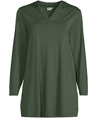 Lands' End Plus SunShade Upf 50 Hooded Mini Swim Cover-Up Dress