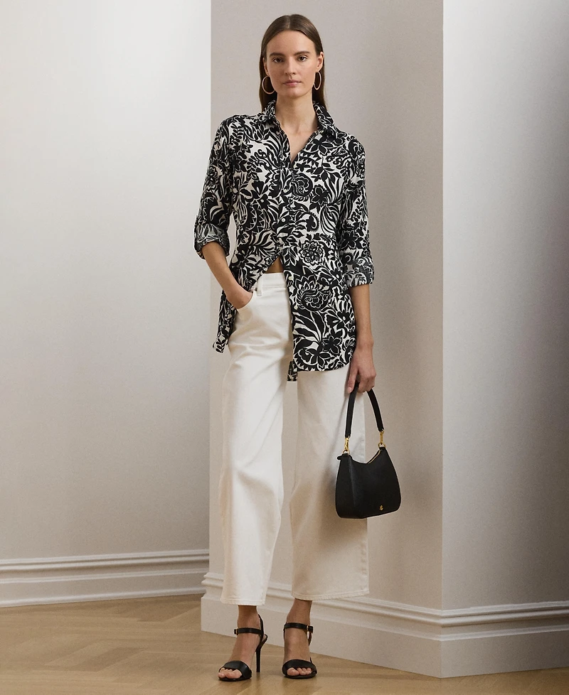 Lauren Ralph Lauren Women's Relaxed-Fit Floral Linen Shirt, Regular & Petite