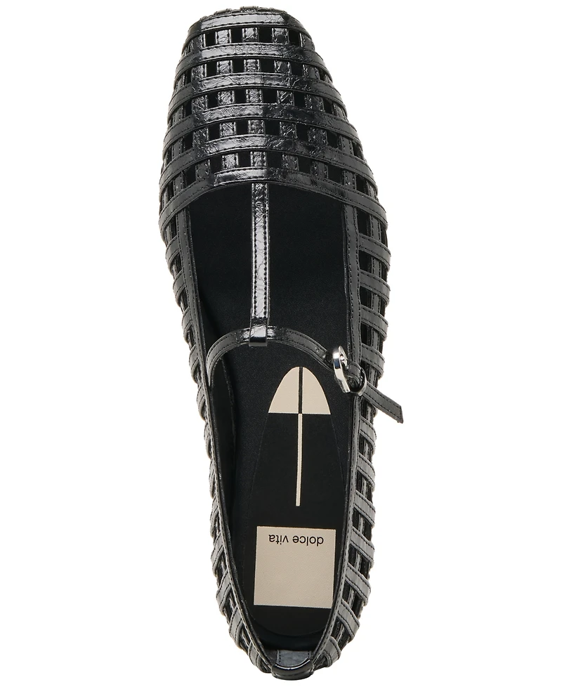 Dolce Vita Women's Rains T-Strap Woven Mary Jane Flats