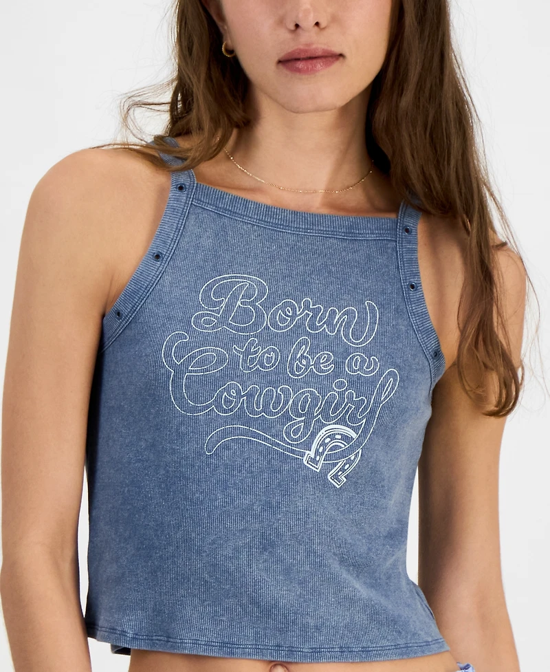 Love Tribe Juniors' Born to Be a Cowgirl Graphic Tank Top