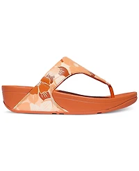 FitFlop Women's Lulu Flowerz Leather Toe-Post Wedge Sandals