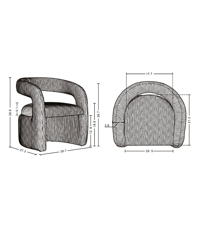 Manhattan Comfort Corvette Modern Velvet Upholstered Accent Chair