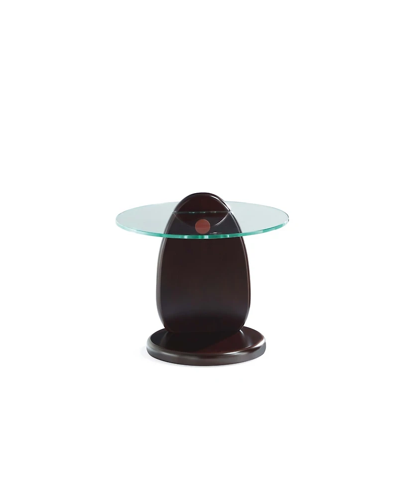 Manhattan Comfort Artesia 19.68" Modern Tempered Glass Top End Table