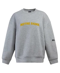 Hype and Vice Women's Heather Gray Notre Dame Fighting Irish Offside Pullover Sweatshirt