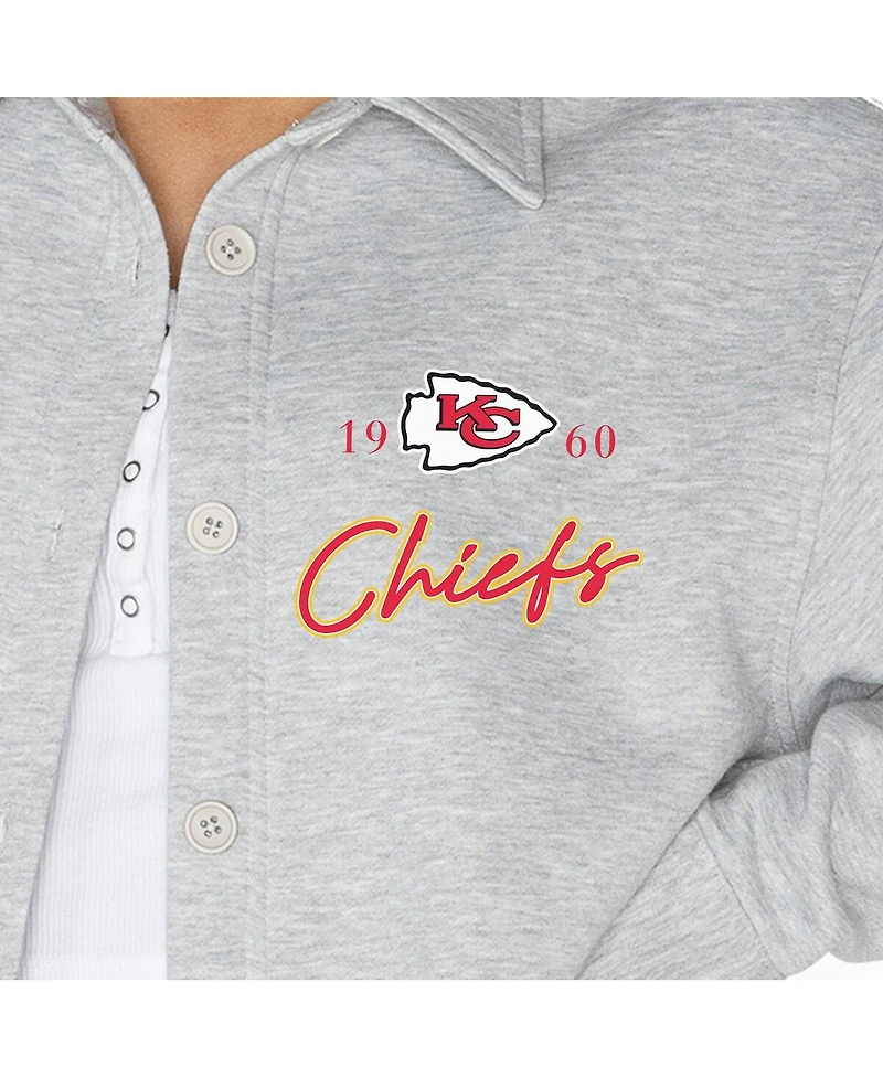 Gameday Couture Women's Ash Kansas City Chiefs Full-Button Long Sleeve Overshirt