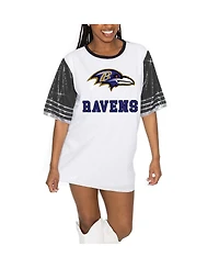 Gameday Couture Women's White/Black Baltimore Ravens Bling It Full Sequin Jersey Dress