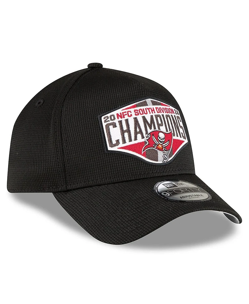 New Era Men's Black Tampa Bay Buccaneers 2024 Nfc South Division Champions Locker Room 9FORTY A-Frame Adjustable Hat