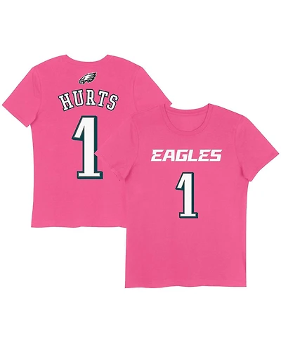 Nike Big Girls Jalen Hurts Pink Philadelphia Eagles Player Name Number T-Shirt