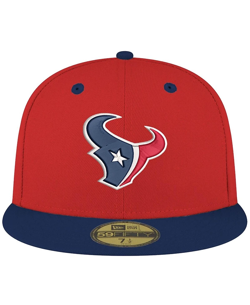New Era Men's Red/Navy Houston Texans Flipside Two-Tone 59FIFTY Fitted Hat