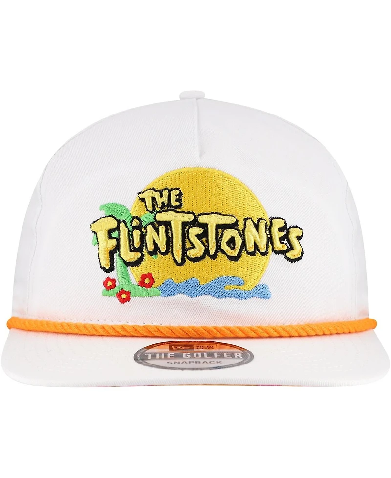 New Era Men's White The Flintstones Golfer Adjustable Hat